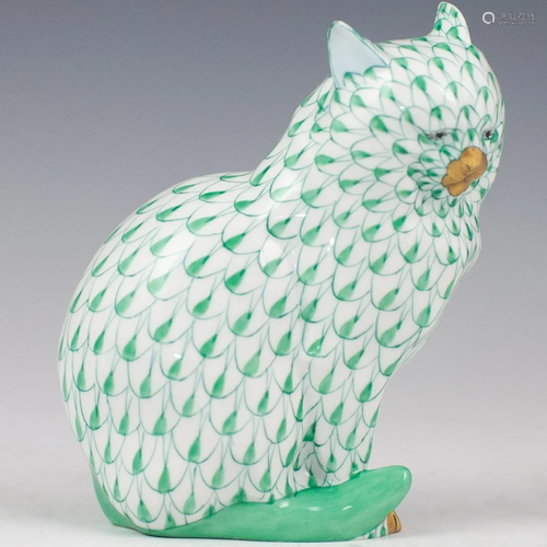 Herend Porcelain Fishnet Cat