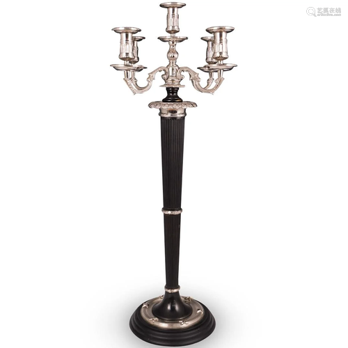 Silver Toned Five Stick Candelabra