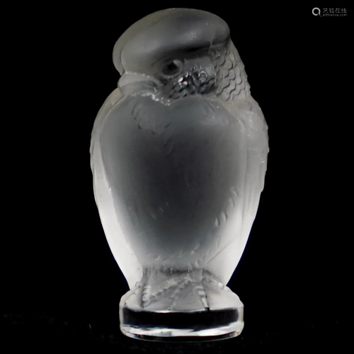 Miniature Lalique Crystal Owl