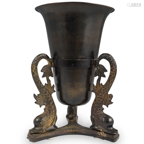 Fish Adorned Bronze Planter