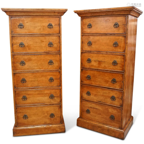 (2 Pc) Bausman and Co. Wooden Drawer Cabi…