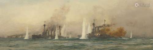 William Lionel Wyllie, R.A. (British, 1851-1931) The Battle of Jutland (together with a hand-writ...