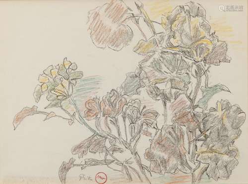 Nikos Hadjikyriakos-Ghika (Greek, 1906-1994) Flowers 24 x 33 cm. (Painted c. 1987-90.)