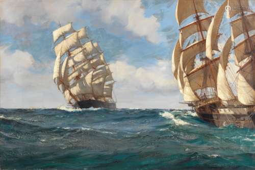 Montague Dawson (British, 1890-1973) Passing ships