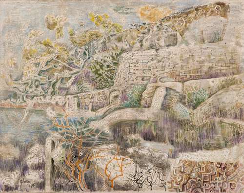 Nikos Hadjikyriakos-Ghika (Greek, 1906-1994) After the rain 39 x 50 cm.