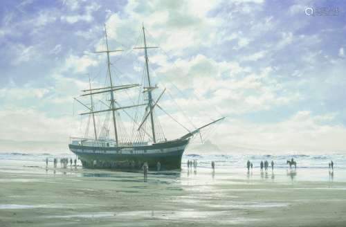 John Steven Dews (British, born 1949) 'Norwegian barque 'Petrellen', Mounts Bay 1883'