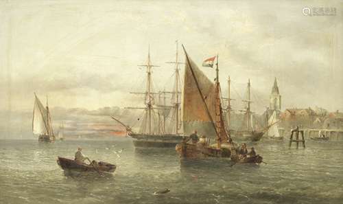 Henry Redmore (British, 1820-1887) Shipping off the coast