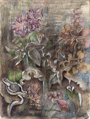 Nikos Hadjikyriakos-Ghika (Greek, 1906-1994) Plants 30.5 x 23.5 cm. (Painted in 1965.)