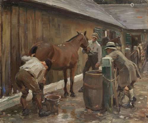 Sir Alfred James Munnings, PRA, RWS (British, 1878-1959) Washing a Cut