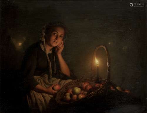 Petrus van Schendel (Belgian 1806-1870) The Apple Seller