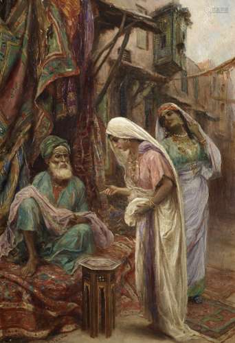 Fabio Fabbi (Italian, 1861-1946) The carpet seller