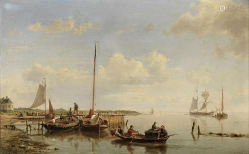 Hermanus Koekkoek (Dutch, 1815-1882) A calm on the Zuider Zee
