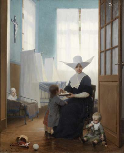 Antoine Jean Étienne Faivre (French, 1830-1905) In the Nursery