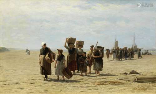 Philip Lodewijk Jacob Frederik Sadée (Dutch, 1837-1904) Bringing in the catch
