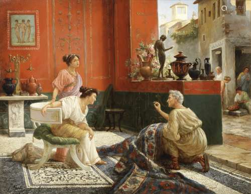 Ettore Forti (Italian, 1850-1940) Il mercante di tappeti each 44 x 56cm (17 5/16 x 22 1/16in) ((2))