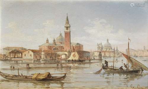 Giovanni Grubacs (Italian, 1829-1919) Venice, The Bacino di San Marco, with the Piazzetta and the...