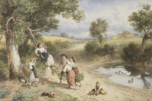 Myles Birket Foster, RWS (British, 1825-1899) The Swing