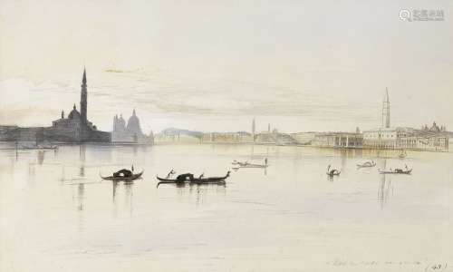 Edward Lear (British, 1812-1888) Venice, looking towards San Giorgio Maggiore