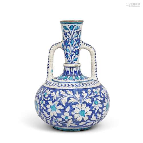 A Multan pottery water bottle (surahi) North India, 19th Century