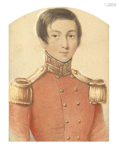 A small portrait of Ensign Philip Moxon, killed at the Battle of Ferozshah, 21st December 1845, d...