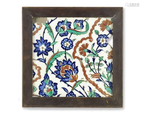 An Iznik Pottery Tile Turkey, 17th Century