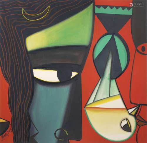 Paresh Maity (Indian, born 1965) Face in Green