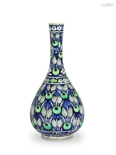A Cantagalli Iznik Damascus style water bottle (surahi) Italy, late 19th Century