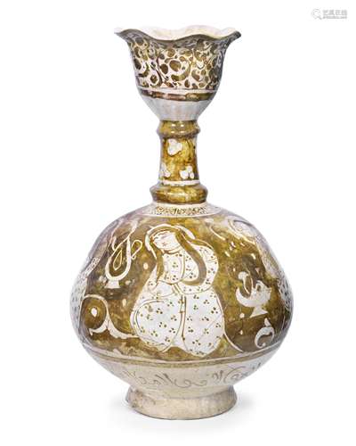 A Kashan lustre pottery bottle Persia, late 12th Century