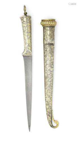 A Kutch silver-gilt mounted steel dagger (pesh-kabz) Western India, 18th Century