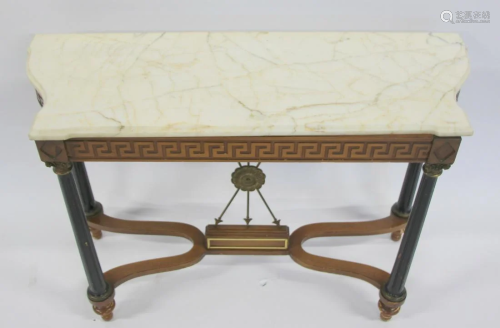 Antique Neoclassical Marbletop Console .