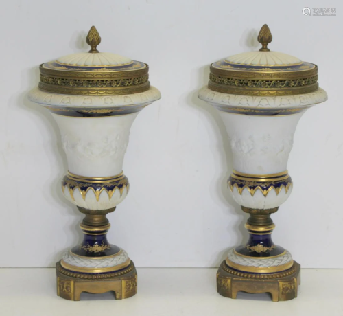 A Pair Of Signed Sevres Bronze Mounted Pa…