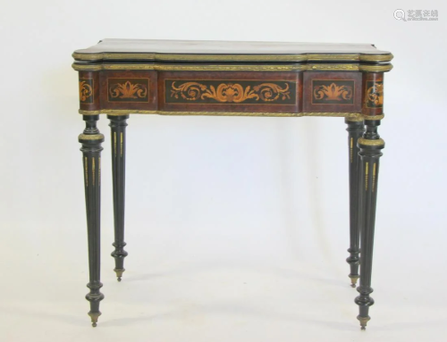 Louis Phillippe Style Marquetry Inlaid And Bronze