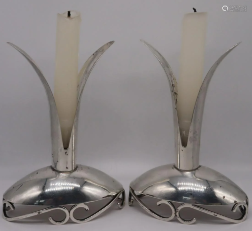 STERLING. Pair of Sciarotta Sterling Candlesti…