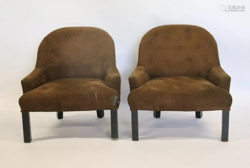 Midcentury Pair Of Upholstered Chairs .