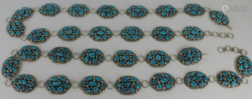 STERLING. (2) H. Spencer Turquoise Concho …