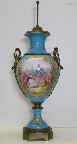 Hand Painted Sevres Bronze Mounted Porcelain …