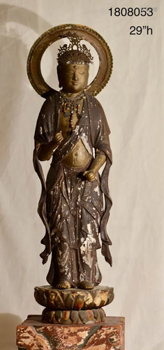 Japanese Edo Period Wood Kannon