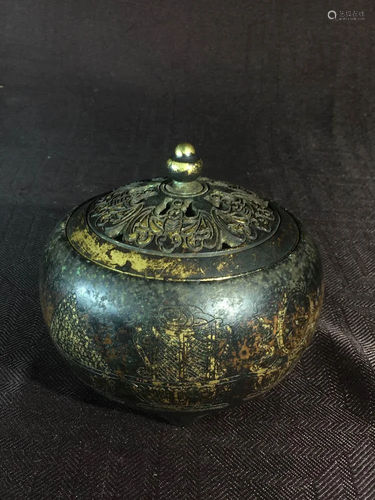 Chinese Bronze Covered Censer