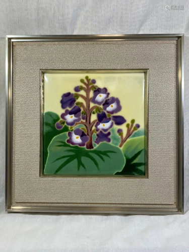Japanese Wireless Cloisonne Plaque in Frame…