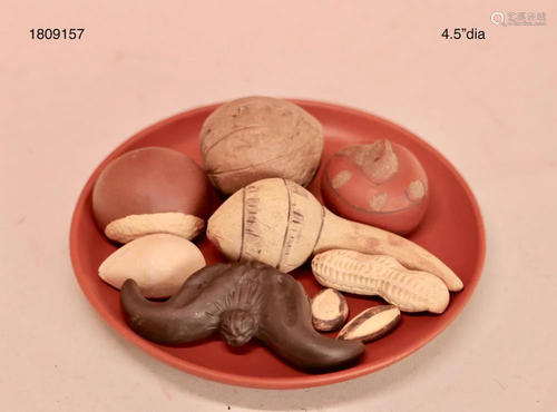 Chinese Yixin Clay Fruit Dish Set