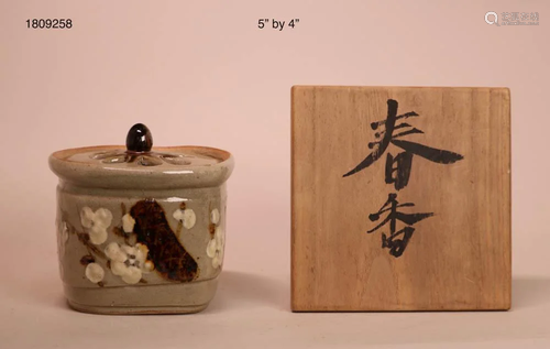 Japanese Studio Ceramic Censer with Box