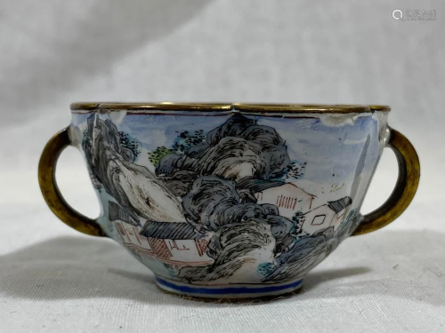 Chinese Peking Enamle Cup with Gilt