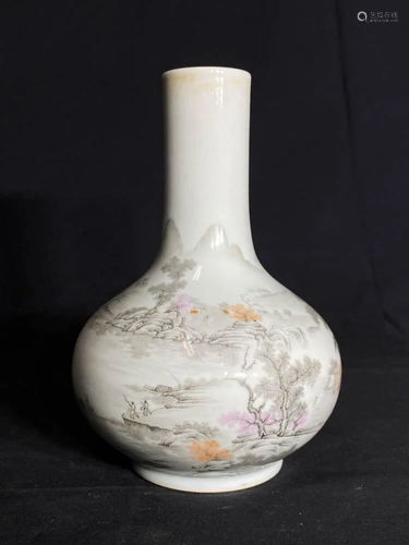 Chinese Porcelain Vase with Poem and Land…