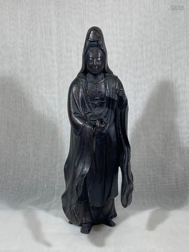 Japanese Bronze Kuanyin of Standing Form