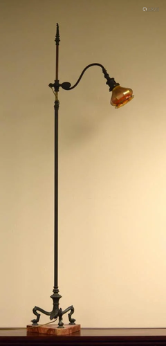 American Arts Crafts Tiffany Bronze Floor Lamp …