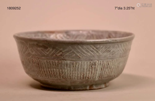 Japanese Ceramic Teabowl with Grey White …