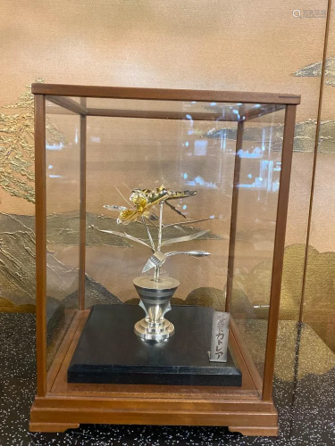 Japanese Sterling Silver Flower in Showcase