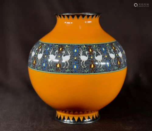 Japanese Cloisonne Vase by hayashi Tanigoro