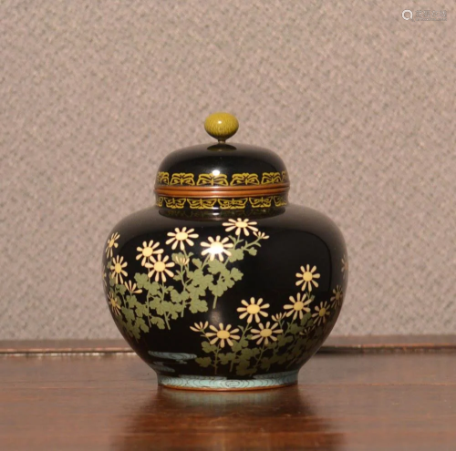 Japanese Cloisonne Koro - Floral Scene