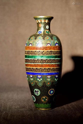Japanese Cloisonne Vase with Goldstone